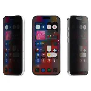 아이폰16 15 14 13 프로 맥스 1+1 지문방지 사생활보호 액정보호 강화유리 프라이버시 벌크형