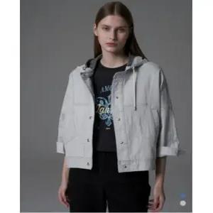 [올리비아로렌]올리비아로렌 배색패치 후드 데님점퍼 VVBMJ5M3291