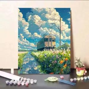 블루바구니 일본 만화 스타일 diy 그리기 명화그리기 순서 번호 DIY 액자 생일선물