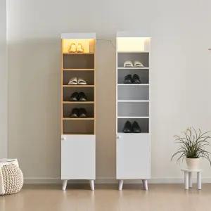 [우아미가구]린다 LED 틈새 수납 신발장 380