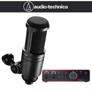 오디오테크니카 AT2020 보컬 홈레코딩 방송용 콘덴서 마이크 포커스라이트 스칼렛2I2 4세대