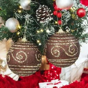 [하프클럽/]반짝이 장식볼 트리볼 윈드줄무늬 2p세트 10cm