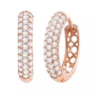 14K 골드필드 핀 이어링 에이바 큐빅 링 심플 볼드 원터치 링 귀걸이