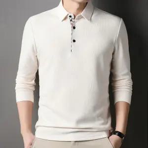 [모로엠]남성 체크 와플 긴팔 카라 티셔츠 ON-KAA-QWE81414