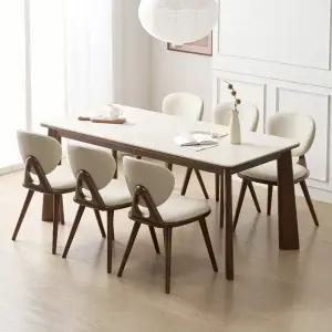 데코라인 브로나 6인용 세라믹식탁 원목 테이블 1800 의자6