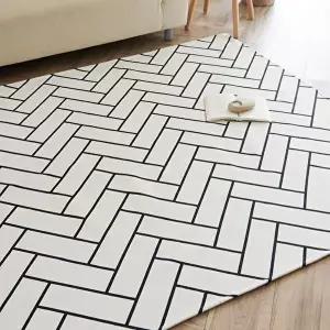 [모두의러그]헤링본 생활방수 러그 먼지없는 사계절 카페트 거실 대형 200X350