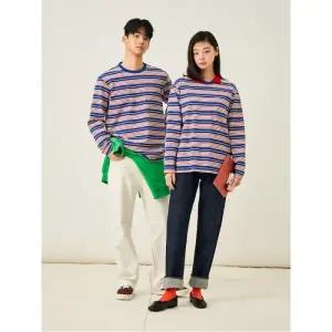 [빈폴멘] 멀티 스트라이프 라운드 티셔츠  블루 (BC5241C35P)