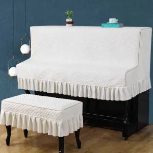 피아노커버 덮개 세트 의자커버 먼지 자수 레이스 건반 커버