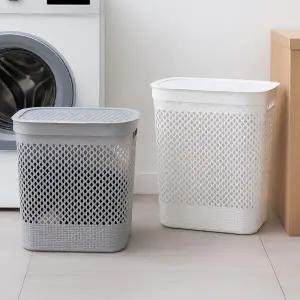 히키스 대용량 메쉬 뚜껑덮개 빨래 세탁바구니 틈새 물품 정리함 50L