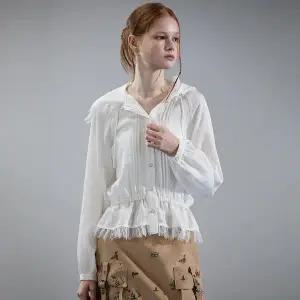 [에고이스트](센텀시티점)[BLUE LABEL] 레이스러플 후드 블라우스 (ER3OBL03)