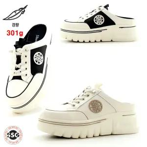 [경량 301g 키커보이는 속굽포함 6.5cm] 가볍고 발등편한 밴딩끈 여성 뮬블로퍼 스니커즈 키높이 통굽 운동화 NGS S-938