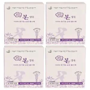 유기농본 100% 유기농 순면패드 착한 생리대 탐폰 슈퍼 12매 x 4팩
