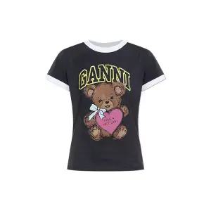 가니 크롭 테디 반팔 티셔츠 T4335 252