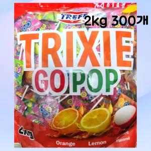 트릭시 고팝 대용량 사탕 3가지맛 300개 롤리팝 막대사탕 학교유아 단체