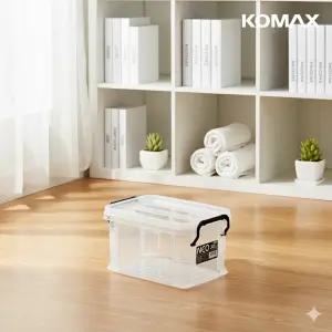 코멕스 네오박스 30 투명 수납 박스 3L 손잡이 뚜껑형 소품 정리함 팬트리 다용도 리빙 플라스틱 공간 주방 적층 소형