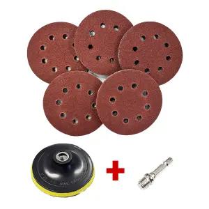 원형사포 50장+샌딩패드 M14(육각아답터포함) 50mm/75mm/100mm/125mm무홀/125mm 8홀/150mm