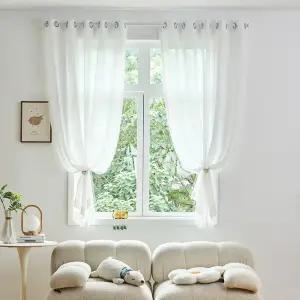 비침없는 밀크쉬폰 작은창커튼 130X160 2p/아일렛형 창문커튼