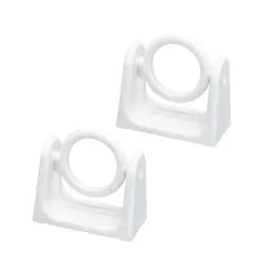 접착식 압축봉 걸이 샤워 커튼 카텐봉 고정 브라켓 2P/후크/커튼봉/블라인드/무타공/못없이/세트/심플