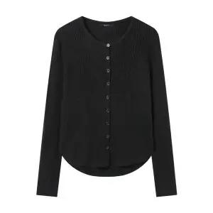 [GGPX]골지 버튼업 라운드 슬림핏 니트 가디건 (GPDCK044D)