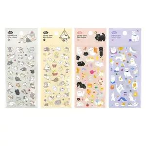 냥냥 데코 스티커 12개/예쁜/다이어리/꾸미기/휴대폰/문구/장식/세트/다꾸/캐릭터/감성/모양/귀여운/빈티지