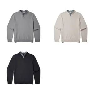 [롯데백화점]올젠 면혼방 셔츠레이어드 스웨터 ZBG1ER1203