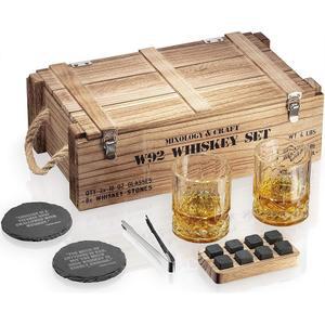 믹솔로지 크래프트 위스키 스톤 키트 큐브 선물용 위스키잔 8개 불릿 크리스마스 돌얼음