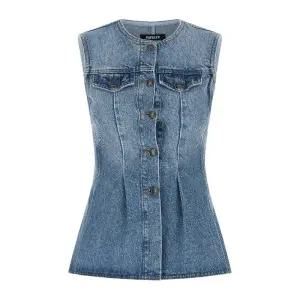 슬리브리스 플레어 데님 탑 1151671321 1321