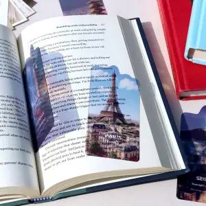 마음담아 반투명 PET 감성 포토 카드 여행 명소 유럽 한국 책갈피 랜드마크 북마크 선물 4종 세트