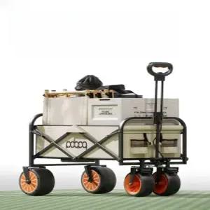 전동웨건 전동카트 트레일러 블랙 베이지 주행 접이식 장보기 전기 캠핑 트롤리 화이트