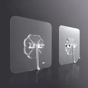 투명매직후크 접착 고리 접착식 후크 무타공액자걸이 부착 욕실 벽 옷 걸이 현관 수건