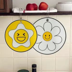 실리콘 가리개 패드 스마일 선물 냄비받침 인덕션매트 커버 집들이 덮개 깔개 인덕션 보호매트