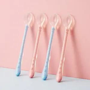 누비 실리콘 롱핸들 이유식 스푼케이스 세트_색상선택