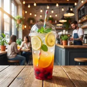 [국내생산] 테이크아웃 107파이 32온스 아이스컵 100개+107파이 돔뚜껑 세트 100개 1000ml