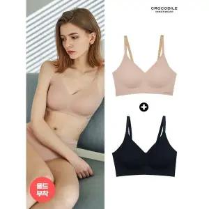 크로커다일 이너웨어뉴 라이크라 쉘론 몰드부착 스트랍 감탄브라 11 베이지블랙 367799