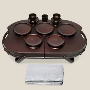 국내산 휴대용 제기세트 16P 목기느낌 제수용품 제기상 가방겸용 명절 성묘 제사용