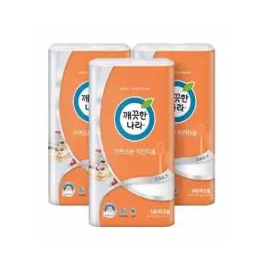 깨끗한나라 아껴쓰는 키친타올 140매 x 8롤 3팩 대용량/J