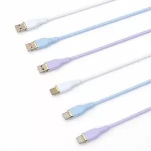 USB-C타입 실리콘 케이블 PD 고속충전 데이터전송 노트북 태블릿 호환 하이숲