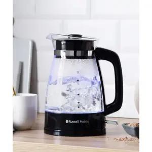 매장정품 RUSSELL HOBSS 글라스 전기케틀 커피포트 1.7리터 대용량 유리포트 RH-26080-70KR