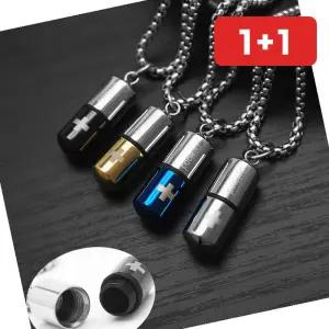 비상약목걸이 캡슐 목걸이 비상약 약보관 상비약 약캡슐 응급 약목걸이 (1+1)