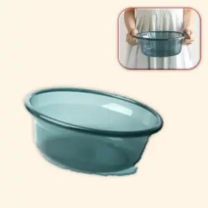욕실 플라스틱다라이 화장실 투명 세수대야 미니 블루 24.5 9cm