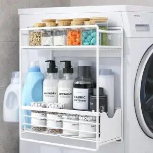 세탁기 옆 자석선반 바구니 세탁실 정리대 철제 틈새 슬림 수납 슬라이딩