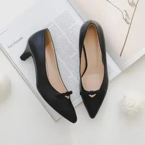 [갓슈] 제니리본 5cm 미들힐 펌프스 빅사이즈