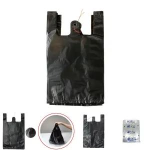 200p 손잡이 검정비닐봉투 비닐봉지 1호/검정/비닐/봉지/검은/쓰레기/봉투/추천/대형/쓰레기봉투/비니루