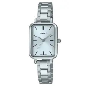 CASIO 카시오 LTP-V009D-2E 라운드스퀘어 스카이 메탈 여성시계