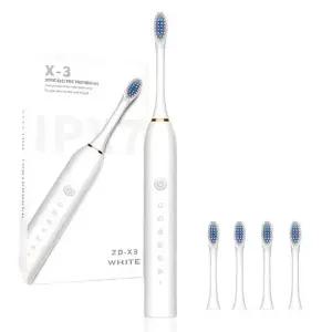 음파 진동칫솔 충전식 전동칫솔 칫솔모 5개 세트 스마트 미세모 화이트 Q233