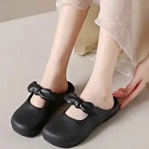 [라일리] Rly 둥근앞코 메리제인 슈즈 리본 뮬 슬리퍼 방수 여