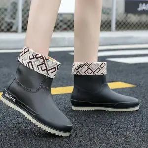 [라일리] Rly 여성 레인부츠 미들기장 기모 내피 탈부착 단목