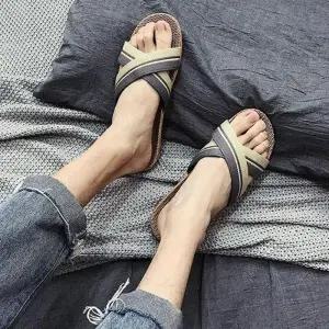 [라일리] Rly 라탄 편한 남녀 밀짚 왕골 여름 슬리퍼 여행슬리