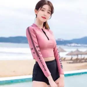 여자 여성 세트 비치웨어 래쉬가드 수영복 크롭 집업