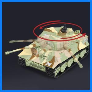 1/72 RTR RC 탱크 독일 타이거 전투 탱크 터렛 360 ° 회전 미니 페인트 및 조립 어린이를 위한 사격 소리